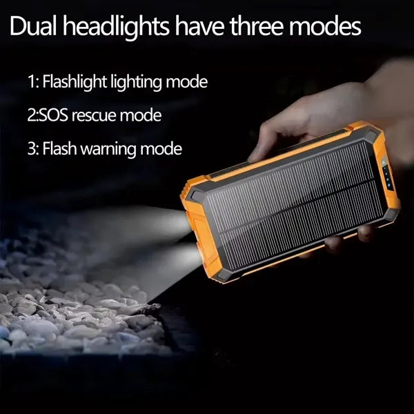 10000mAh Solar Power Bank with Flashlight