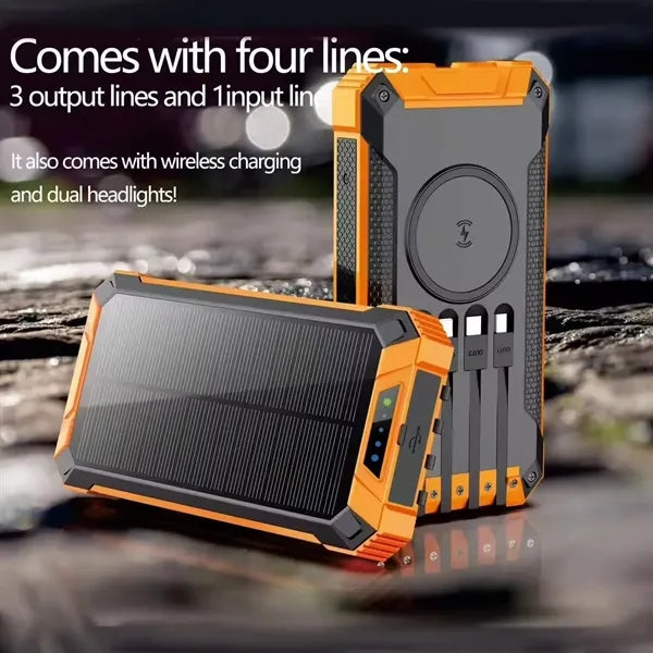 10000mAh Solar Power Bank with Flashlight
