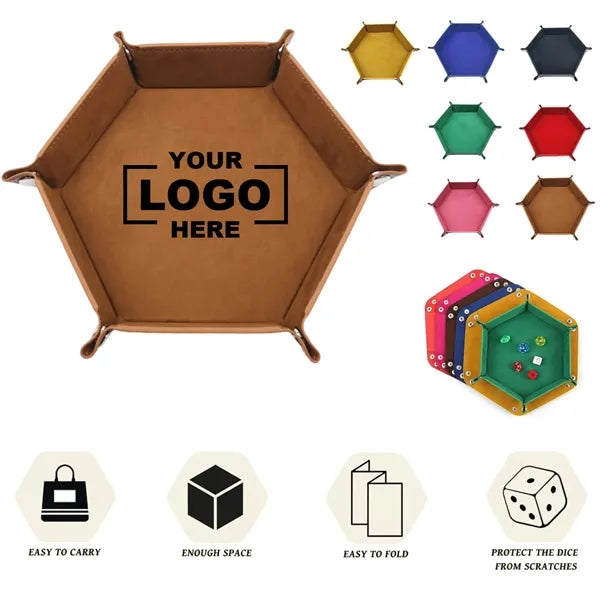 Leather Foldable Dice Rolling Tray