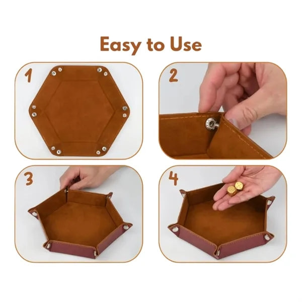 Leather Foldable Dice Rolling Tray