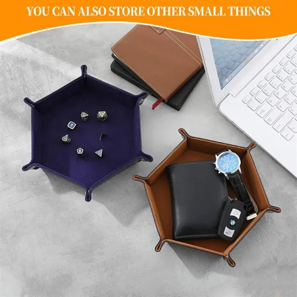 Leather Foldable Dice Rolling Tray