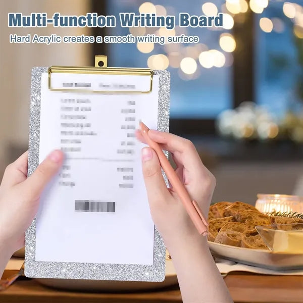 Stylish Glitter Multifunctional Office Acrylic Clipboard