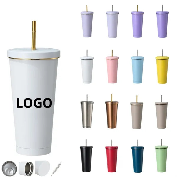 25oz 304 Stainless Steel Large-Capacity Vacuum Straw Cup