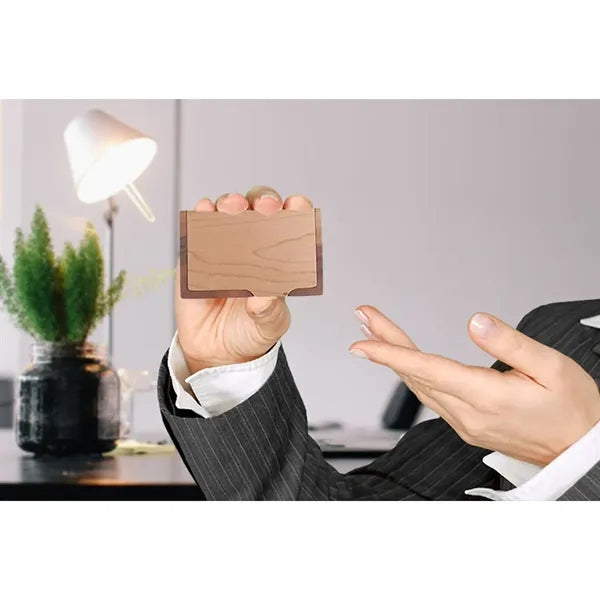 Elegant Functional Durable Slim Wooden Business Card Case