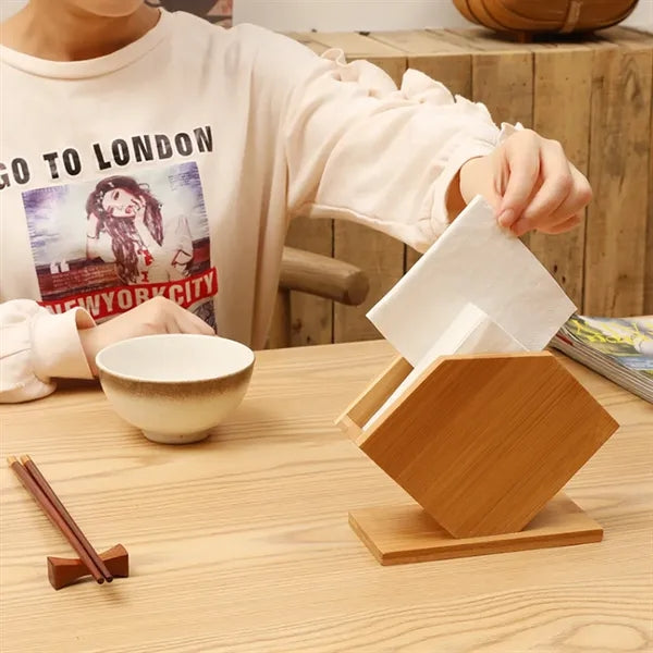 Bamboo Table Napkin or Household Tissue Storage Box Holder