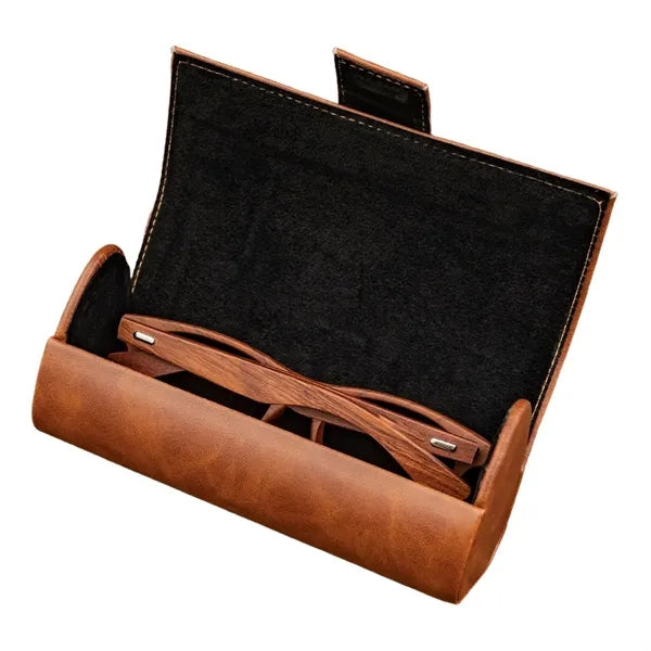 Stylish Glasses Travel Case with Premium Wooden Sunglasses