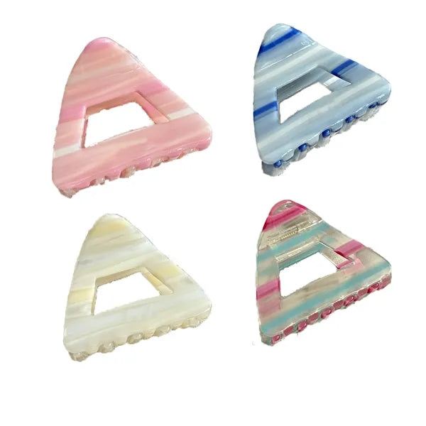 Sweet Ice Cream Striped 2.56inch Triangle Acetate Hair Clip