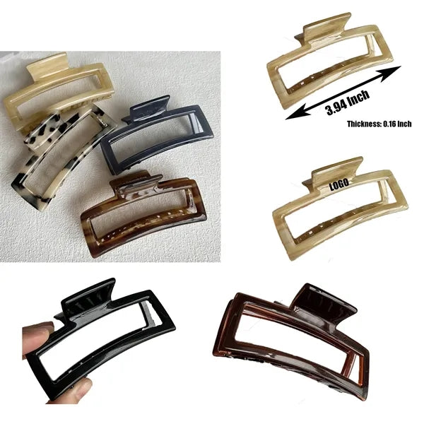 Fashion Women 3.94Inch Large Rectangular Acetate Hair Clip