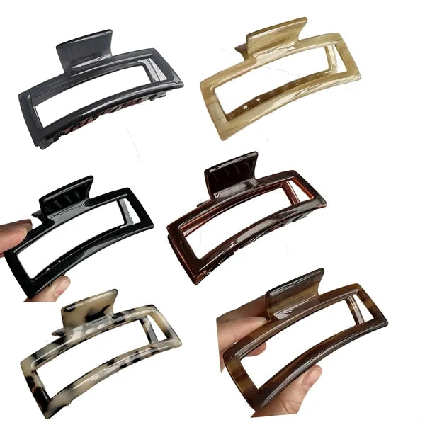 Fashion Women 3.94Inch Large Rectangular Acetate Hair Clip