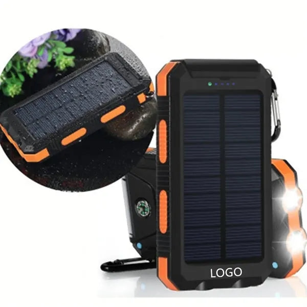 10000mAh Solar Power Bank With Lights Compass