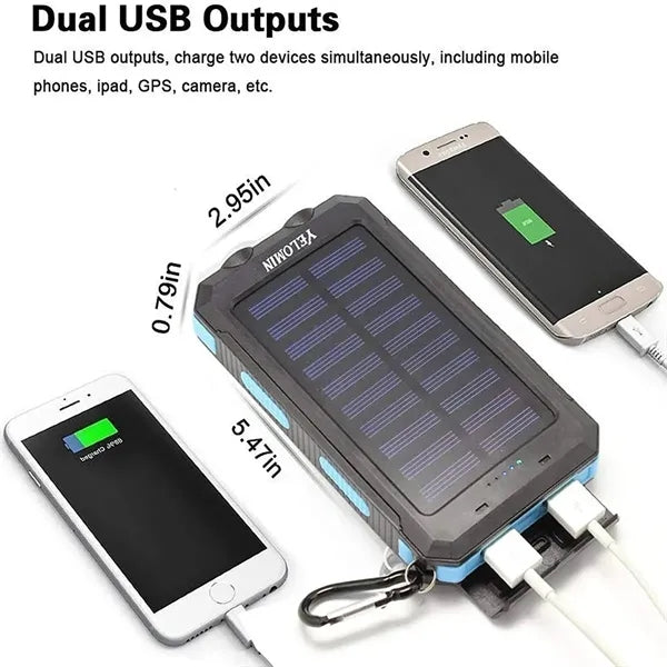 10000mAh Solar Power Bank With Lights Compass