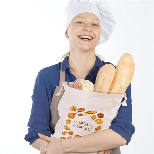 Cotton Bread Bag with Drawstring Closure