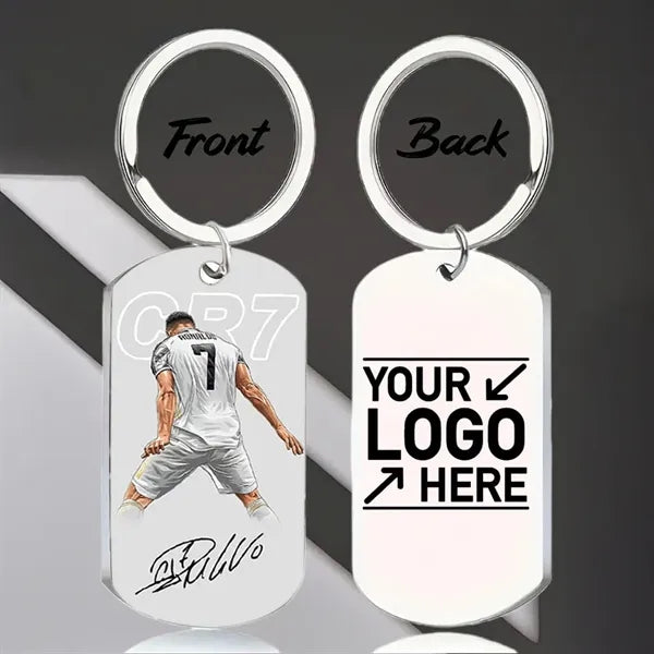 Soccer Player Keychain Personalized Stainless Tag