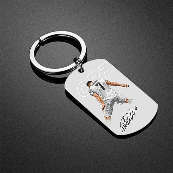 Soccer Player Keychain Personalized Stainless Tag