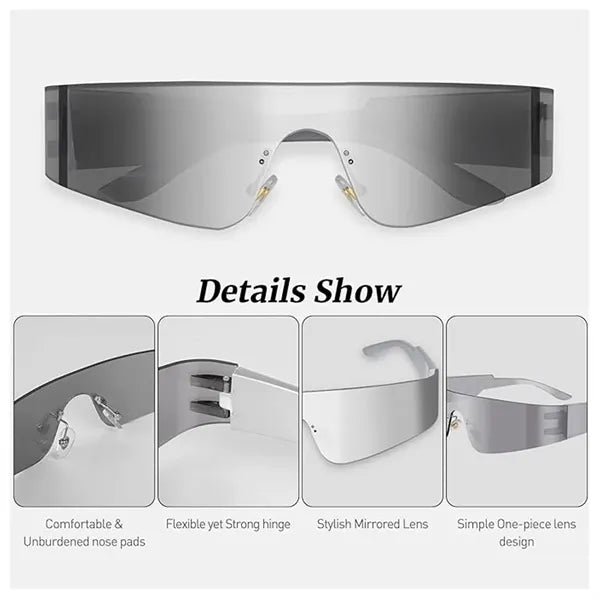 Y2K Cyberpunk Rimless Rave Party Glasses