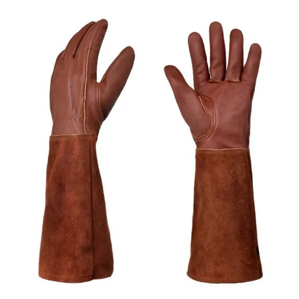 Long-Cuff Cowhide Protective Gloves