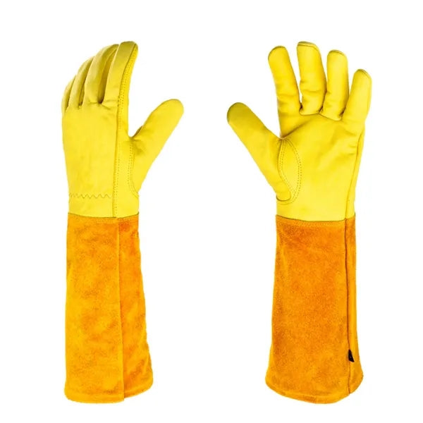 Long-Cuff Cowhide Protective Gloves
