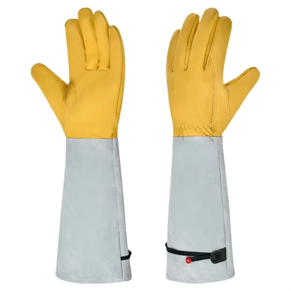 Long-Cuff Cowhide Protective Gloves