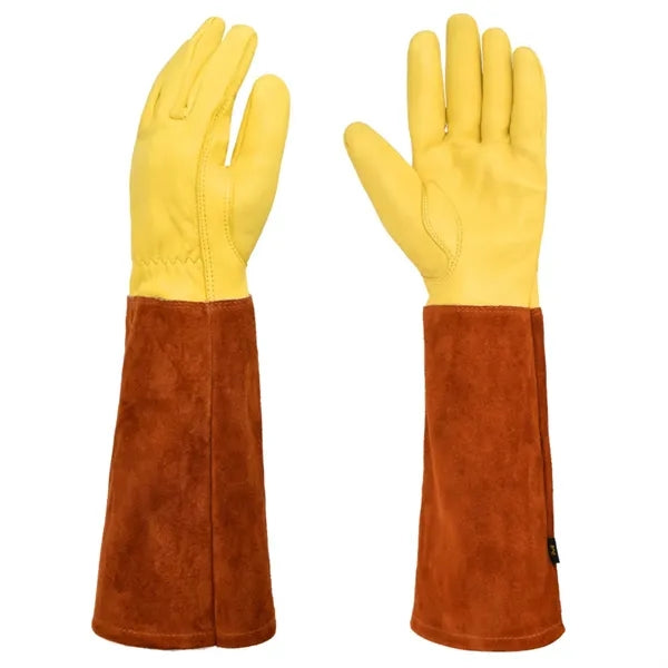 Long-Cuff Cowhide Protective Gloves