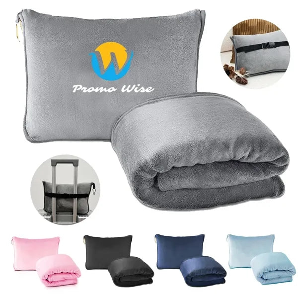 Ultra-Soft Travel Blanket Carry Case Attaches to Luggage