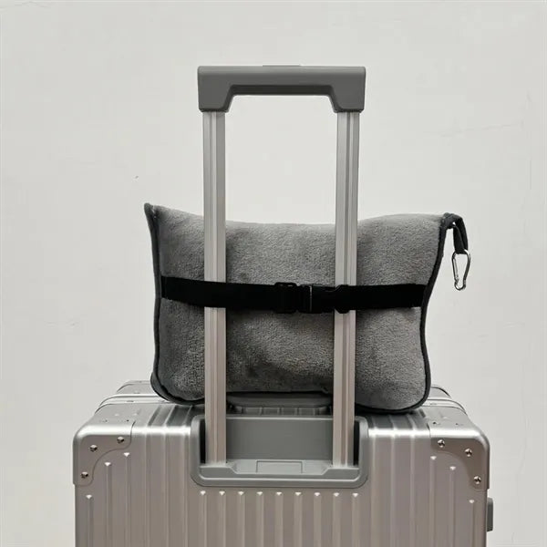 Ultra-Soft Travel Blanket Carry Case Attaches to Luggage