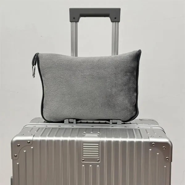 Ultra-Soft Travel Blanket Carry Case Attaches to Luggage