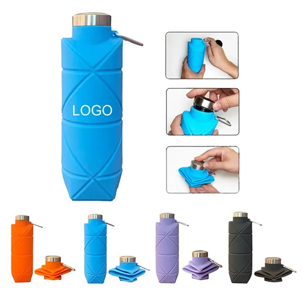 17-Ounce Portable Silicone Folding Water Bottle