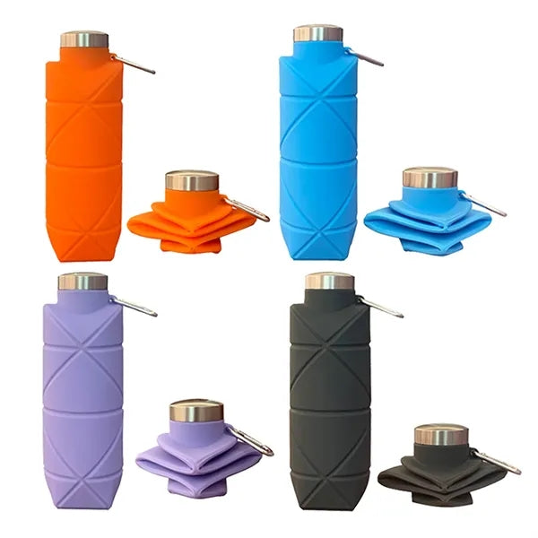 17-Ounce Portable Silicone Folding Water Bottle