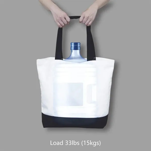 Two-Tone Cotton Canvas Tote Bag