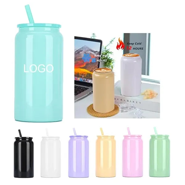 16 Oz Insulated Tumbler With Lid And Straw