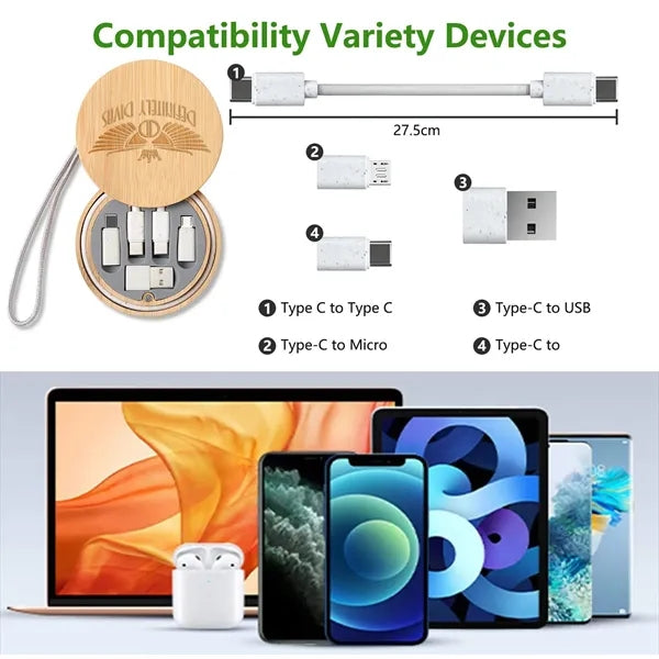 Bamboo Charging Cable Gift Set