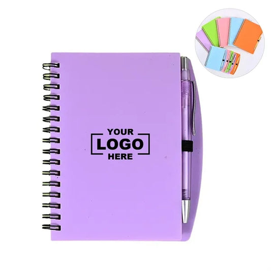 A6 Colorful Spiral Ruled Journal with Pen