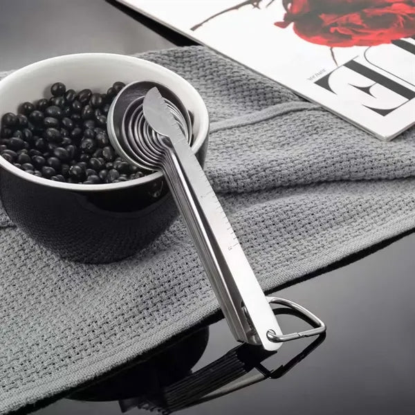 10 Piece Stainless Measuring Spoon Set With Ounce Scale