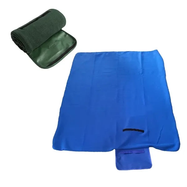 Fleece Roll-Up Blanket With Pocket Flap