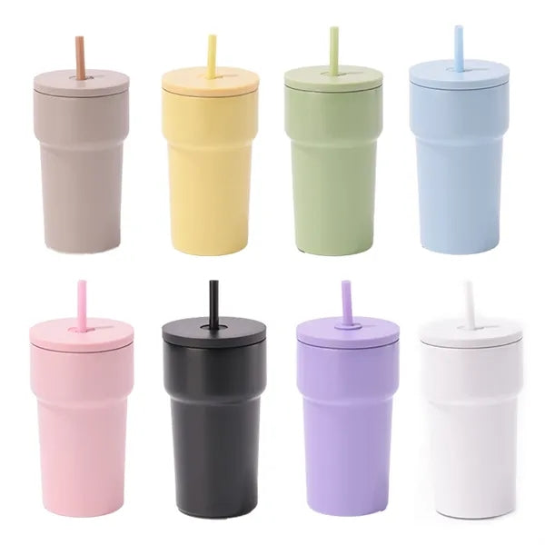 14-Ounce Insulated Coffee Cup With Straw