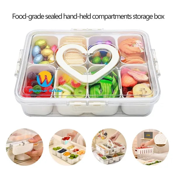 Picnic Beach Divided Serving Tray Snackle Box Container