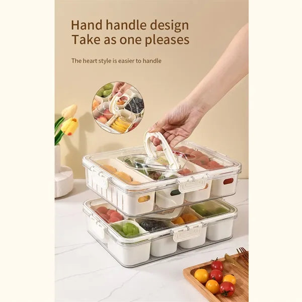 Picnic Beach Divided Serving Tray Snackle Box Container