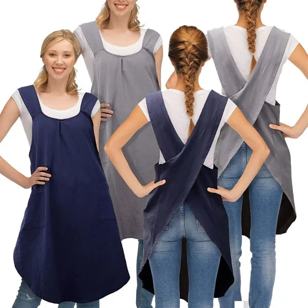 Eco Linen Apron with Pockets - Great for Chefs & Crafters