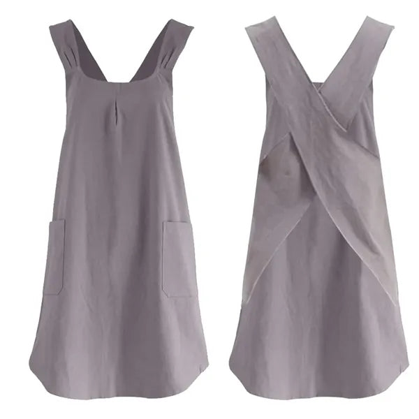 Eco Linen Apron with Pockets - Great for Chefs & Crafters