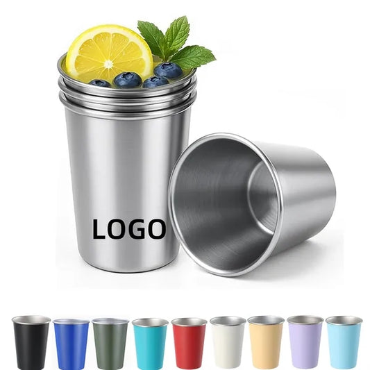 12oz Stainless Steel Cups Stackable Metal Drinking Glasses