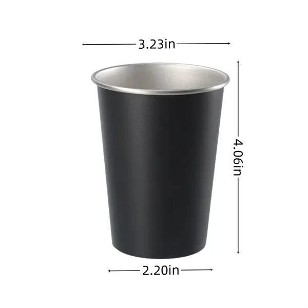 12oz Stainless Steel Cups Stackable Metal Drinking Glasses