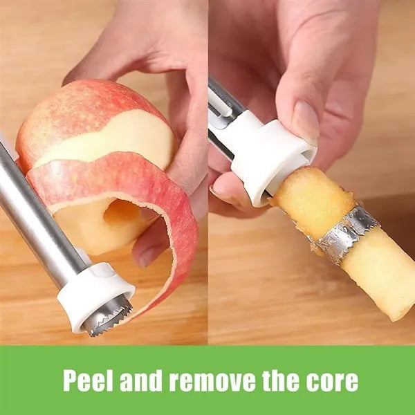 2-In-1 Stainless Steel Retractable Fruit Corer Peeler