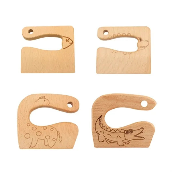 Wooden Children'S Kitchen Seamless Blade Cartoon Toy Knife