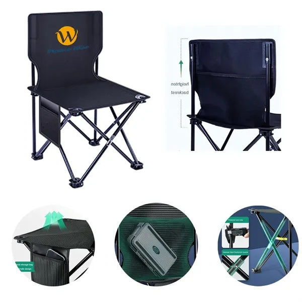 High-Backrest Multi-Storage Outdoor Portable Fishing Chair