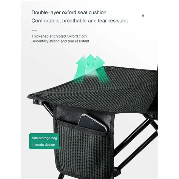 High-Backrest Multi-Storage Outdoor Portable Fishing Chair