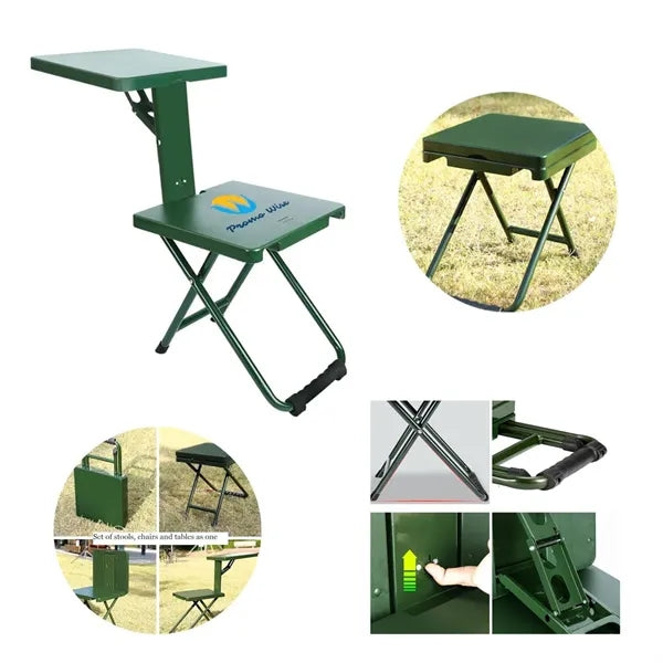3-in-1 15 Tilt Heavy-Duty Folding Stool Chair Table Set
