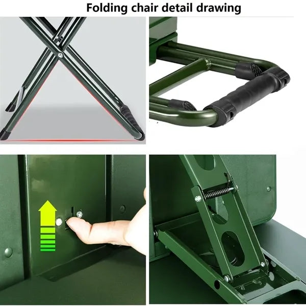 3-in-1 15 Tilt Heavy-Duty Folding Stool Chair Table Set