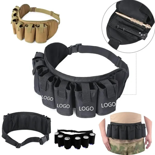 Adjustable 6 Pack Beer Belt Holder Waist Bag
