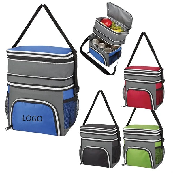 Expandable Double Deck Insulated Water Rresistant Lunch Bag