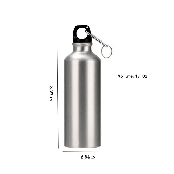 17 Oz. Aluminum Travel Bottle With Carabiner Leak Proof